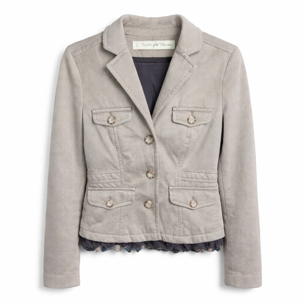 Tailored Light Gray‎ Women's Corduroy Blazer